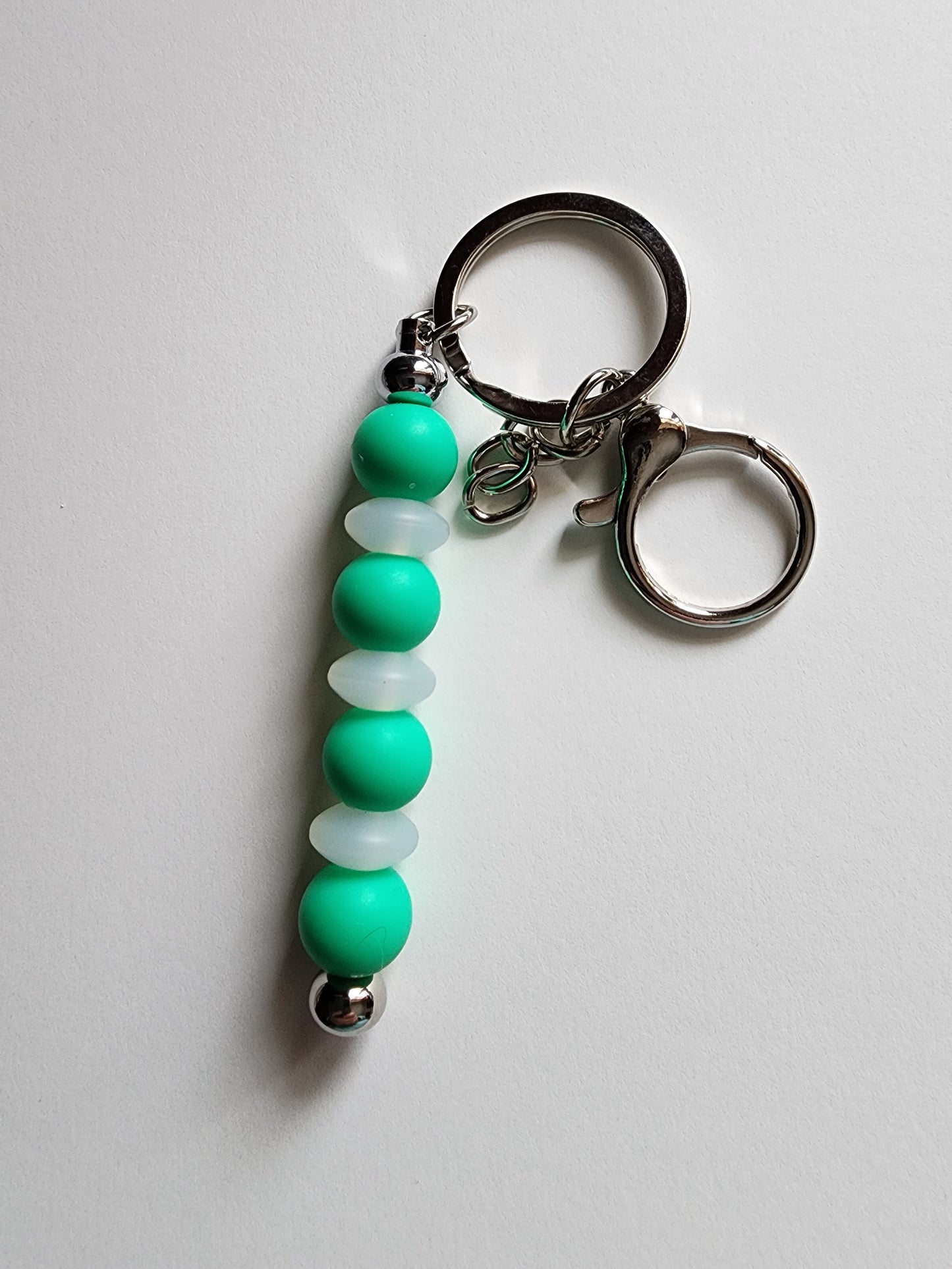 Green with Clear Lentils Bar Keychain