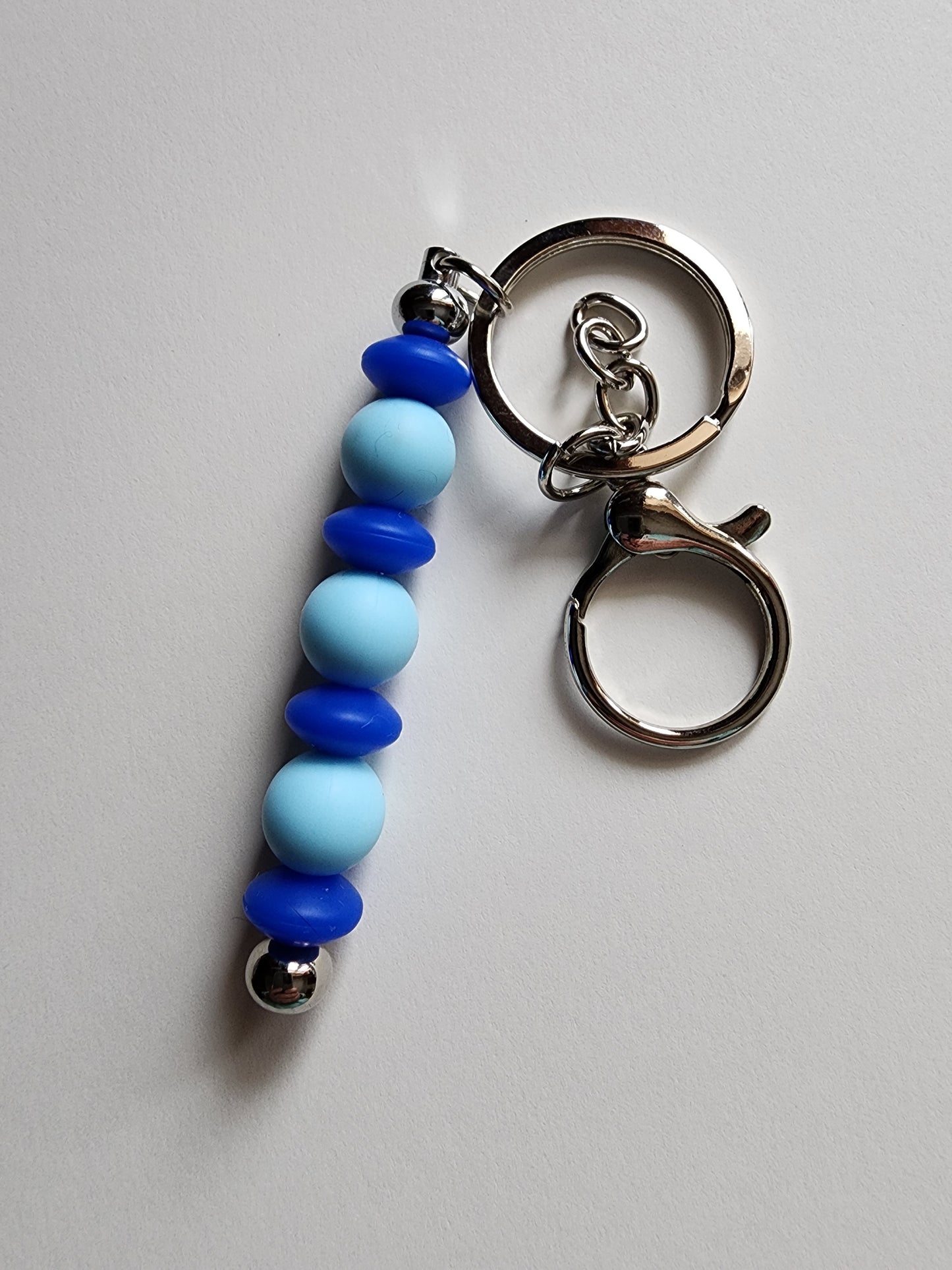 Light Blue with Blue Lentils Bar Keychain