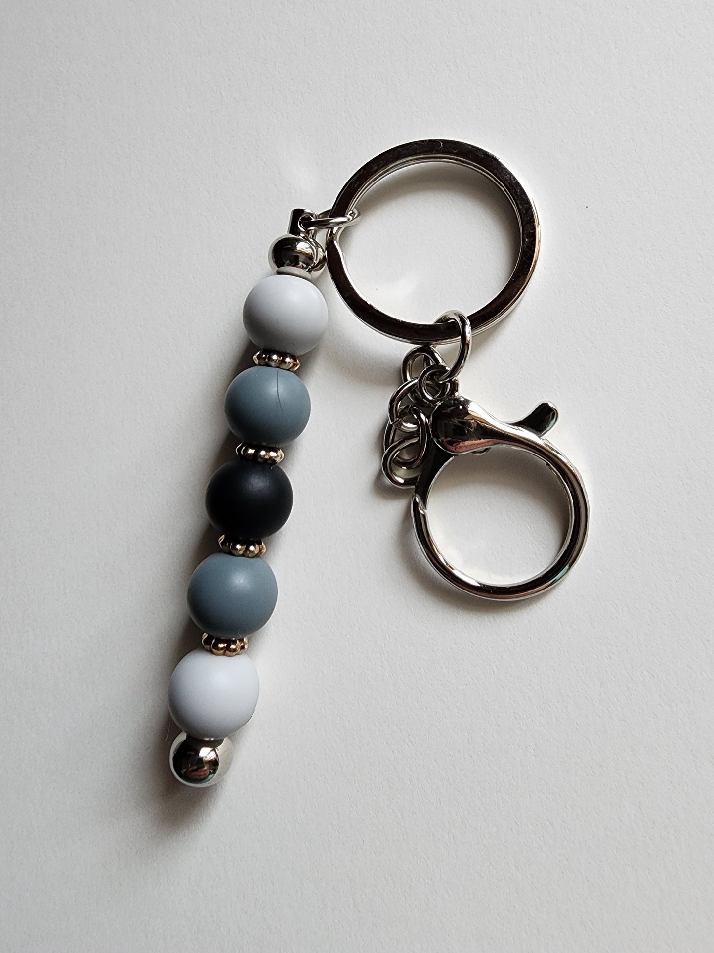 Gray Ombre with Spacers Bar Keychain
