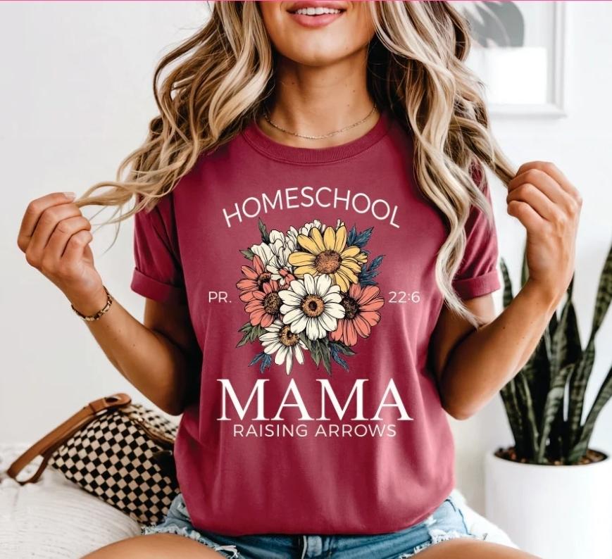 Homeschool Mama - Raising Arrows (white ink)