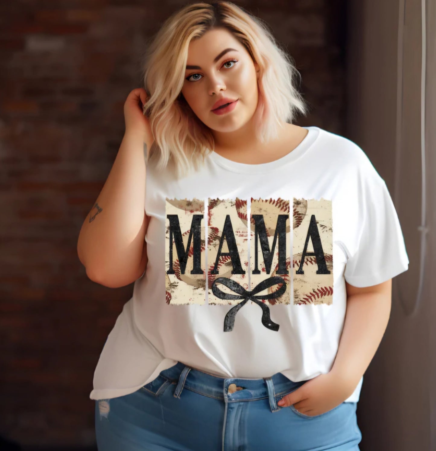 Baseball Mama with Bow