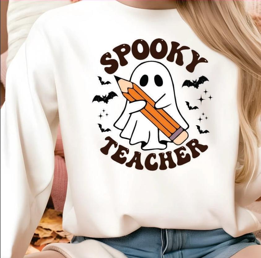 Spooky Teacher- ghost w/pencil
