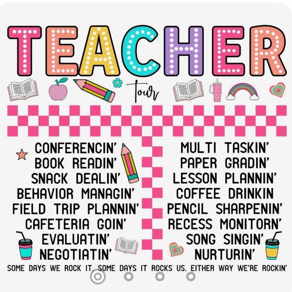 Teacher Tour - back print with front pocket print