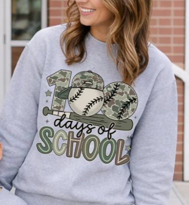 100 Days of School- Camo Baseball