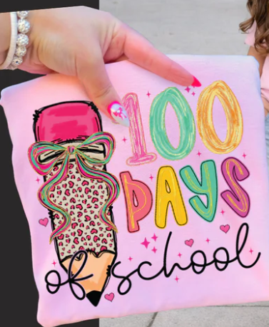 100 Days of School- Pink Leopard Pencil