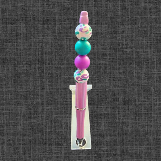 Purple and Teal Cheetah Print Pen