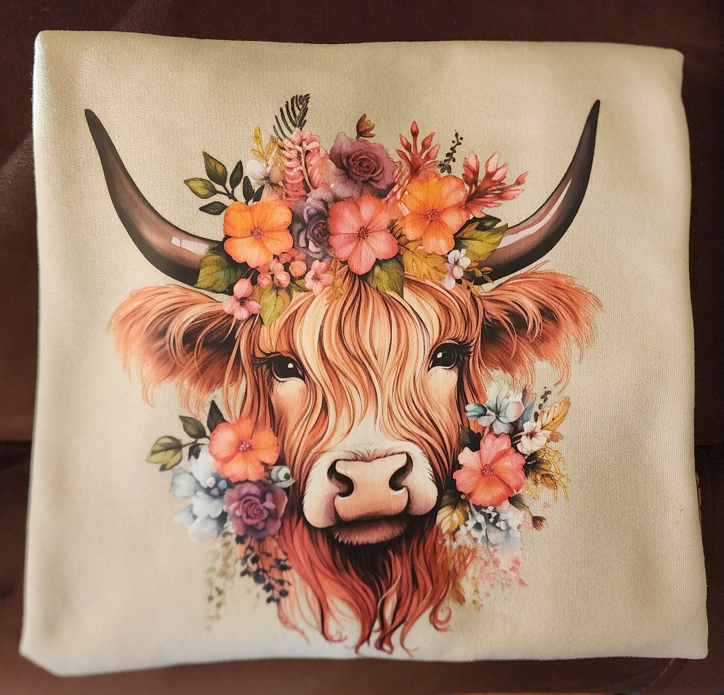 Highland Cow | Natural Crewneck