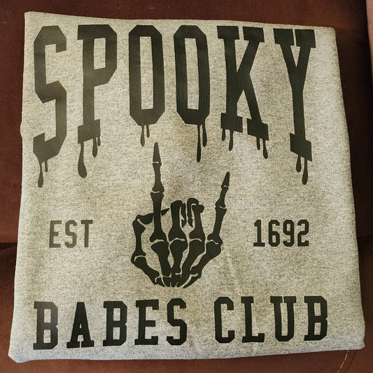 Spooky Babes Club | Dark Gray Crewneck