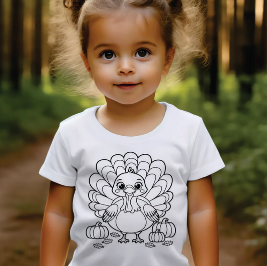 Coloring Tee Design - Happy Turkey
