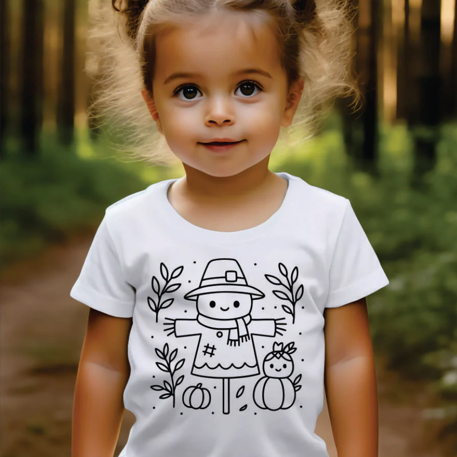 Coloring Tee Design - Scarecrow