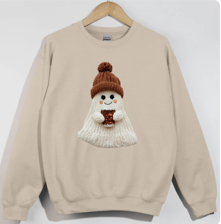 Faux Yarn Coffee Drinkin Ghost