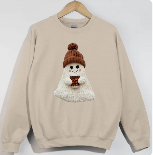 Faux Yarn Coffee Drinkin Ghost