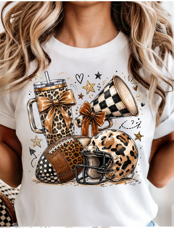 Football Game Day Leopard Collage