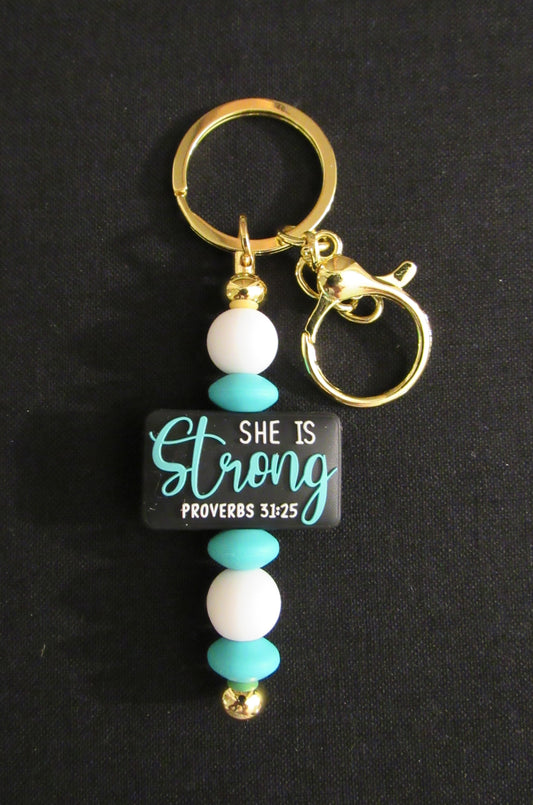 She is Strong Bar Keychain