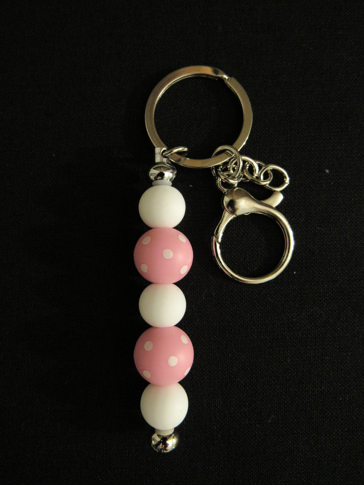 Pink Polka Dot Bar Keychain