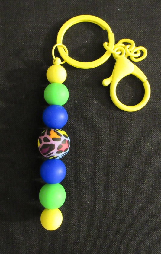 Bright Cheetah Bar Keychain