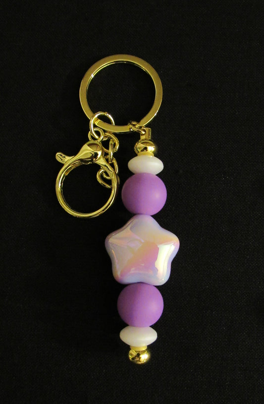 Opal Star Bar Keychain