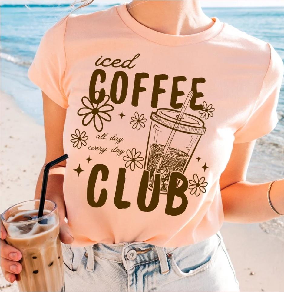 Iced Coffee Club with daisies