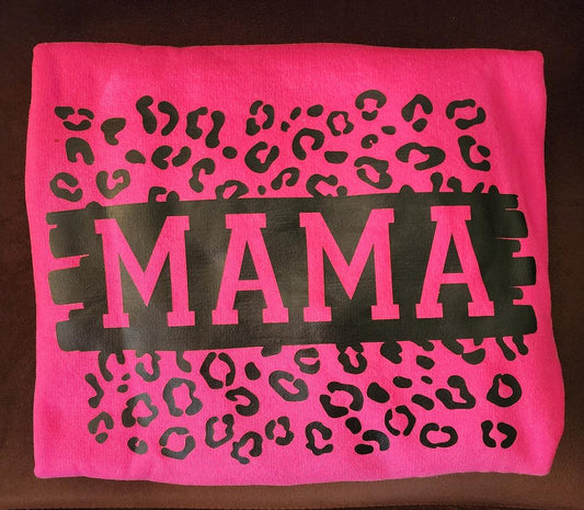 Mama [Cheetah] | Dark Pink Crewneck