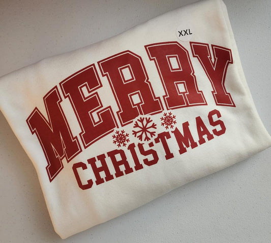 Merry Christmas - 3 Snowflakes - 2XLarge