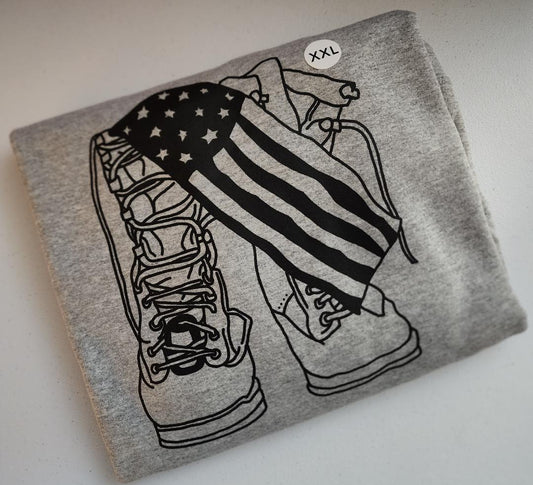Military Boots w/Flag - 2XLarge