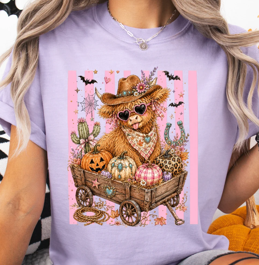 Preppy Fall Highland Cow