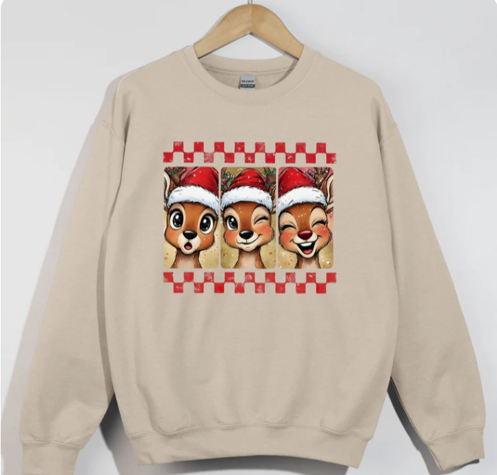 Reindeer Trio Checkered (Youth Sizes)