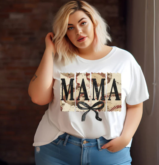 Baseball Mama with Bow