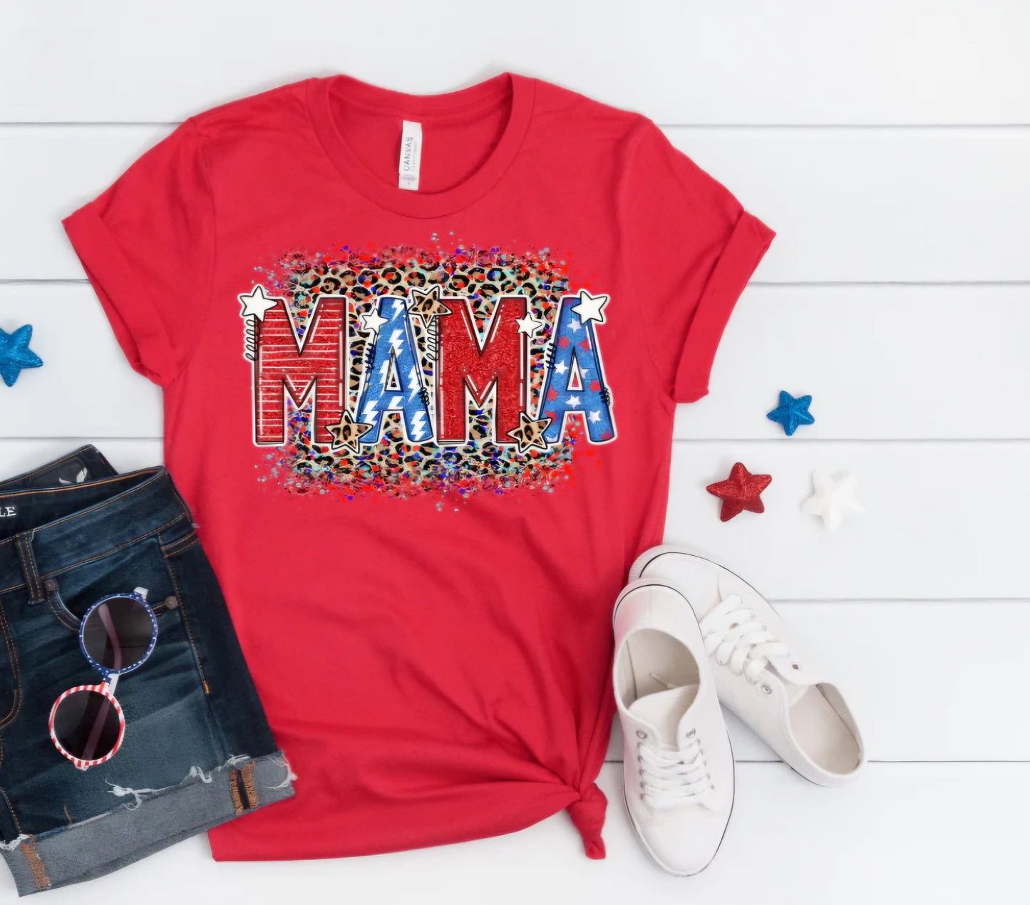 Patriotic Cheetah Mama