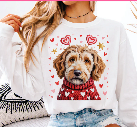 Valentine Doodle Dog